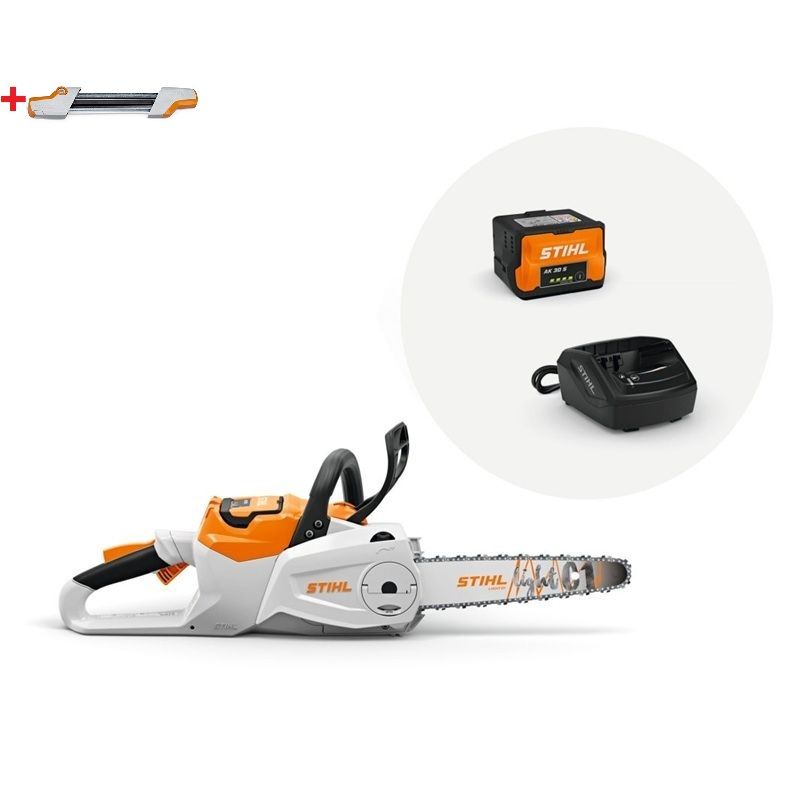 Акумулаторен верижен трион STIHL MSA 80 SET, 36 V, 35 см, 2.9 кг. + Пилодържател 2 в 1, 1/4" Р, диам